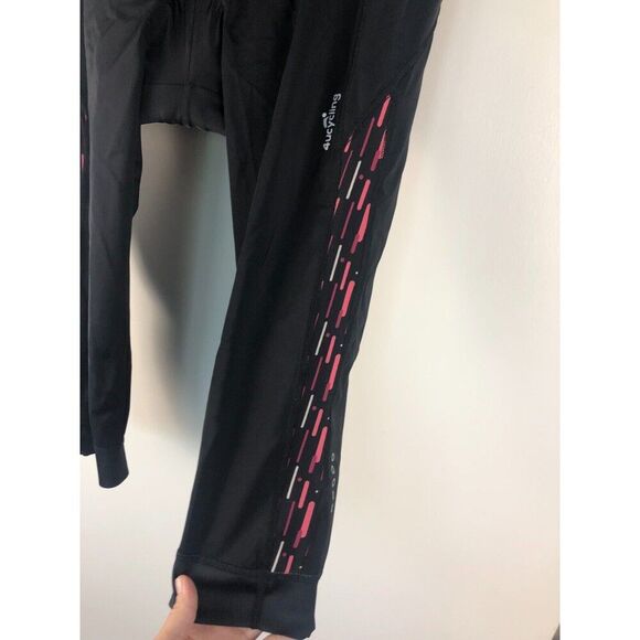NWT 4ucycling Sz XL Women's Padded Cycling Pants Black Reflective Pink Detail - Picture 2 of 12
